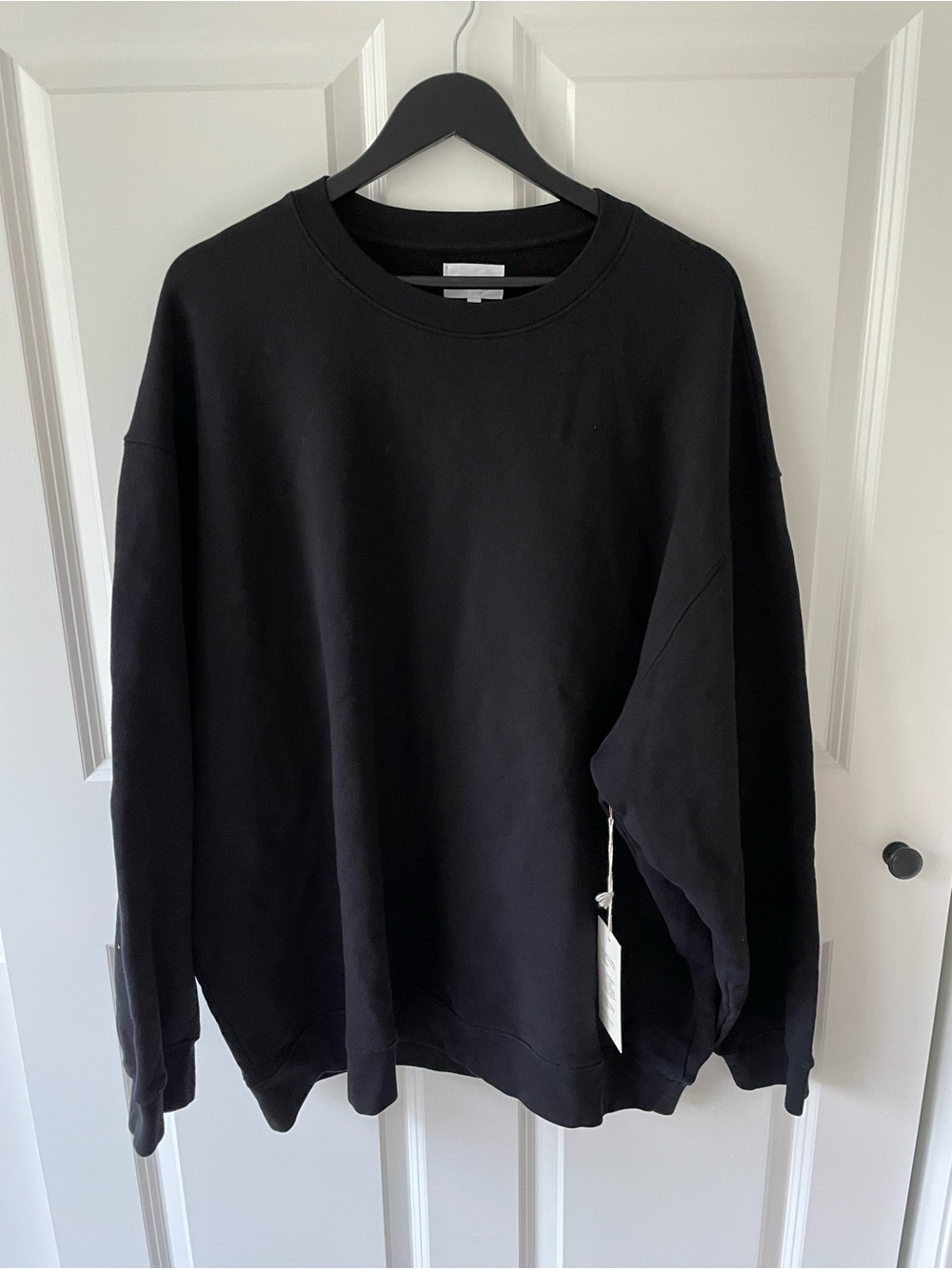MATE the Label Black Organic Cotton Fleece Oversized Sweatshirt Size XL/XXL